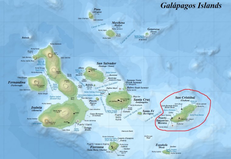Остров Галапагос географическая карта