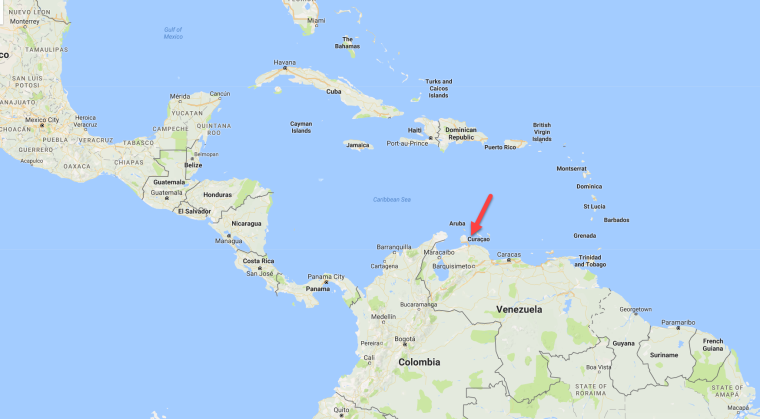 Остров Кюрасао на карте