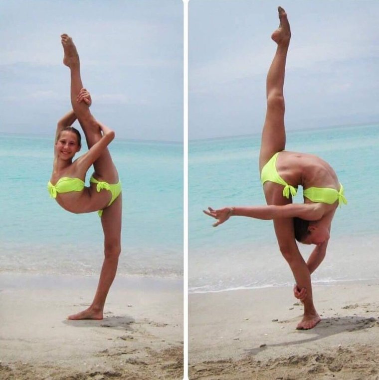 Гимнастки на море