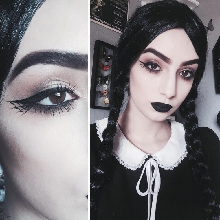 Макияж на Хэллоуин семейка Аддамс