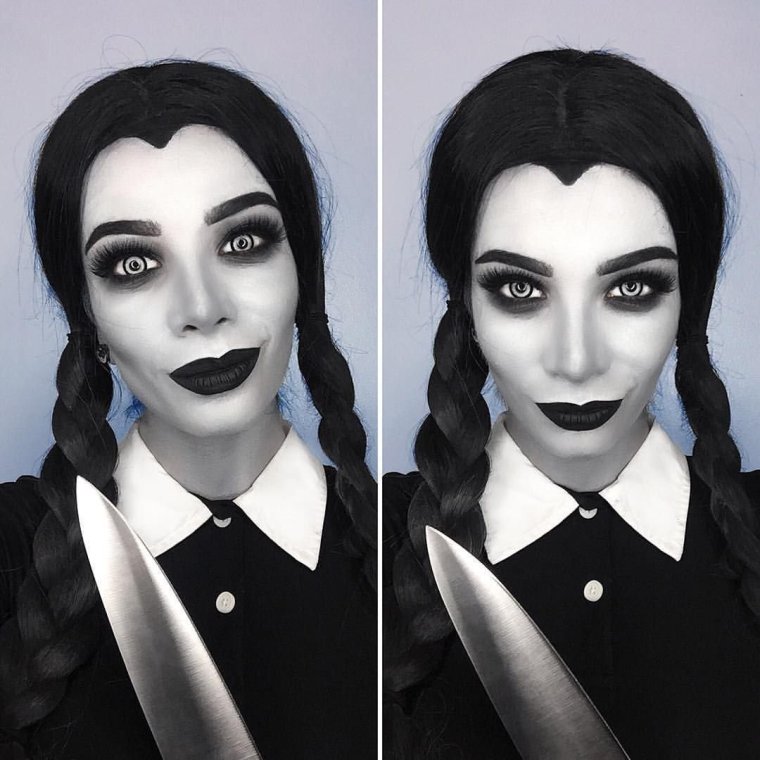 Макияж Венсдей Аддамс