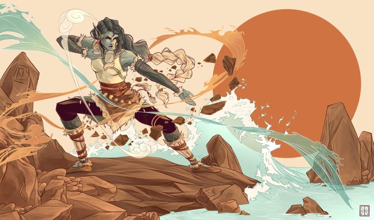 Полуэльф монах ДНД