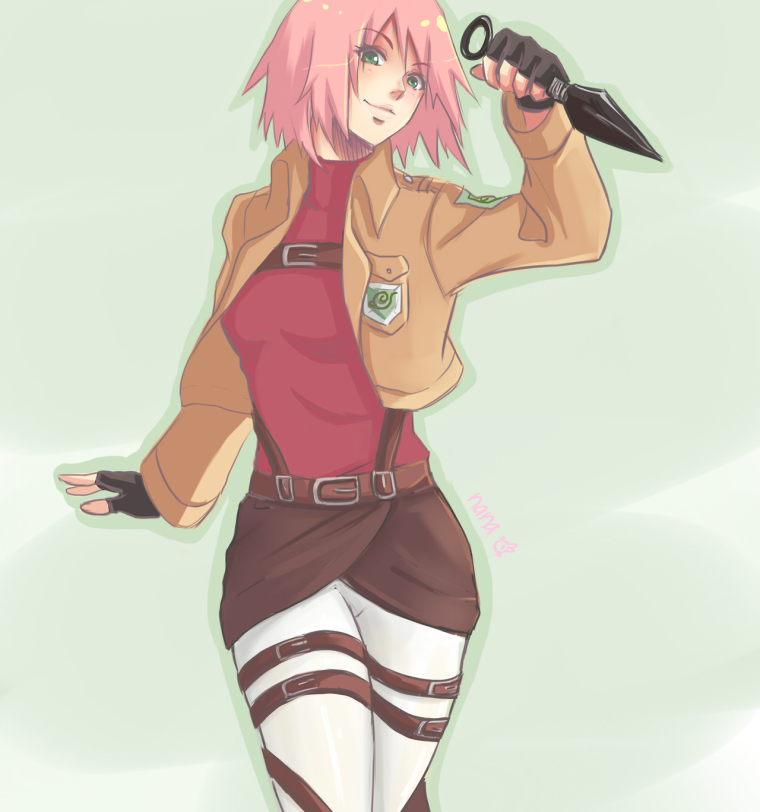 Сакура Харуно атака титанов