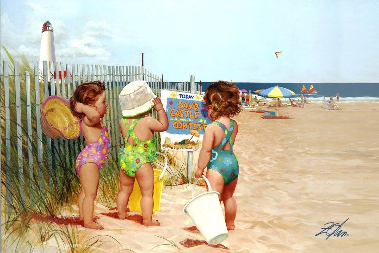 Дети на море