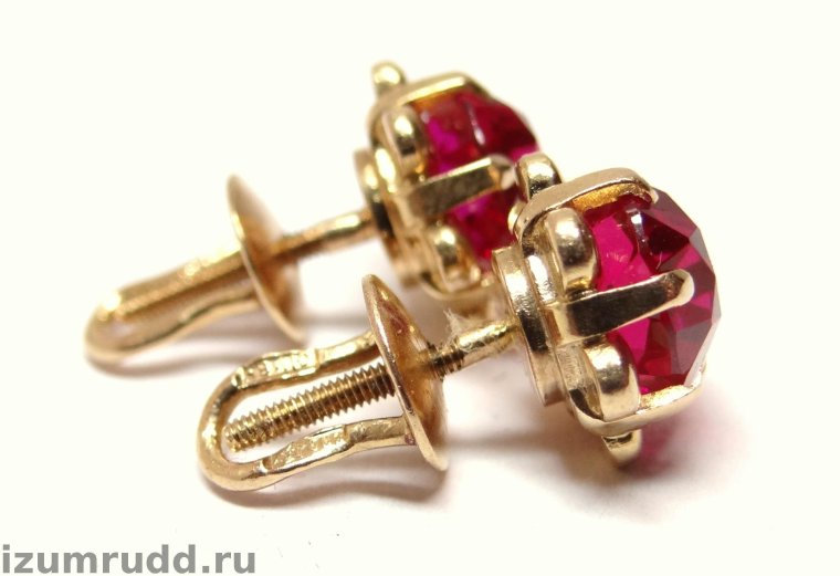 Золотые серьги пусеты 583 пробы золота