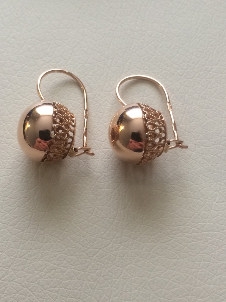 Санлайт серьги шары золото