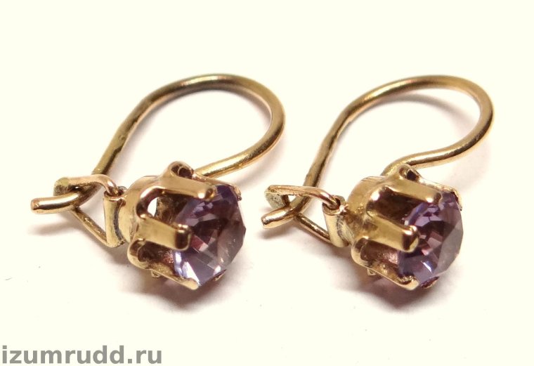 Серьги СССР 583 проба с Rombik