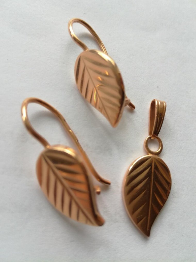Серьги листики 583 пробы СССР