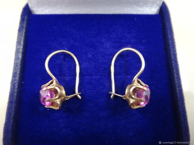 Серьги СССР 583 трехлепестковый Клевер