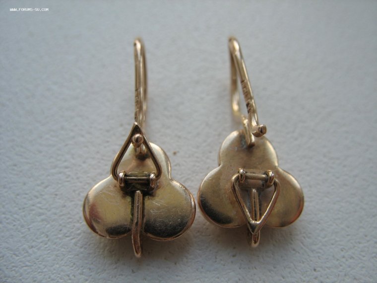 Золотые серьги Клевер 583