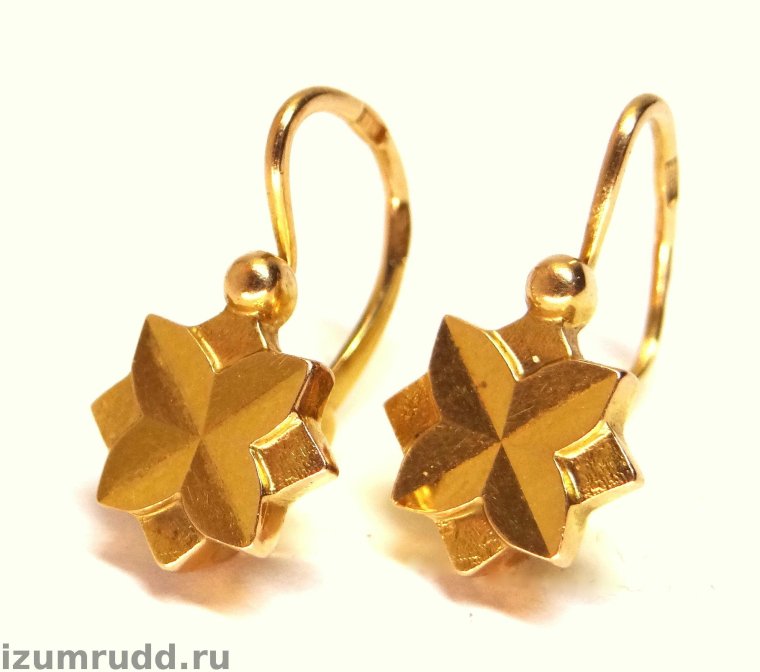 Серьги звездочки золото 585 пробы