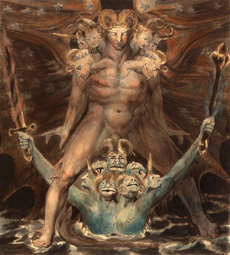 Картины Уильяма Блейка Великий красный дракон