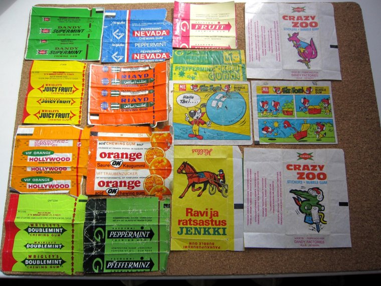 Обертки от жевательной резинки