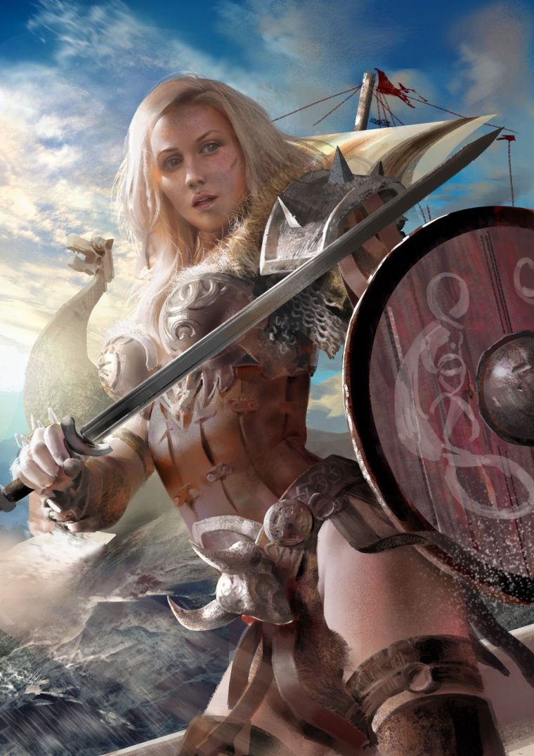Девушка Викинг фэнтези