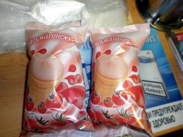 Томатный стаканчик мороженое