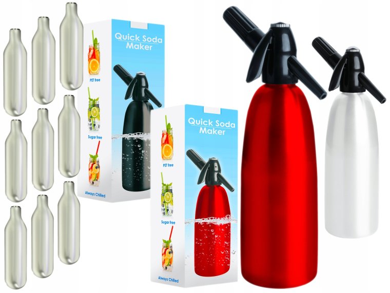 Сифон для газированной воды am-210acr красный матовый (1 л.)