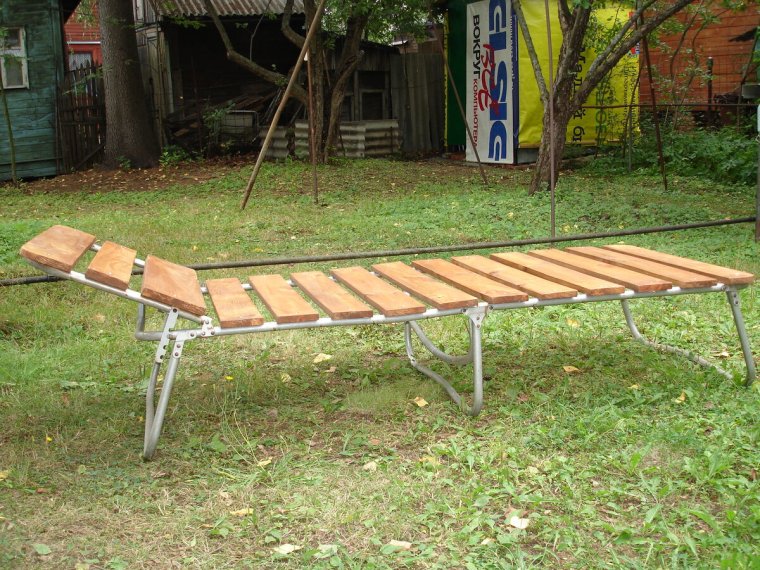 Лежак из раскладушки