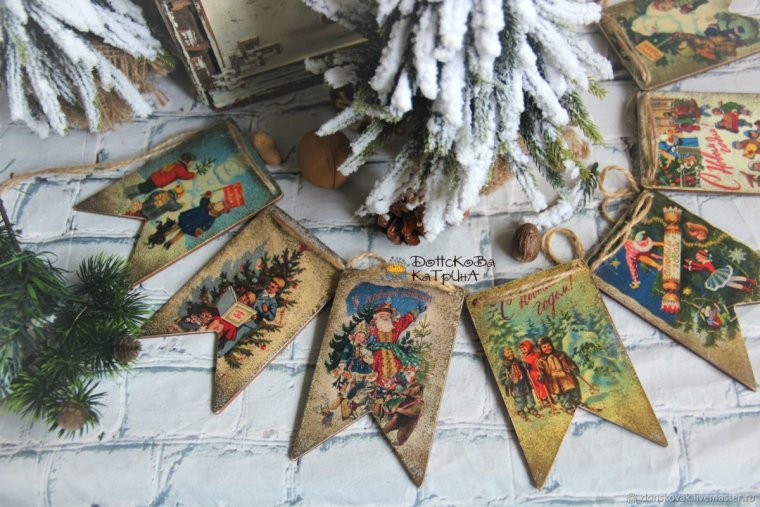 Новогодние флажки гирлянды