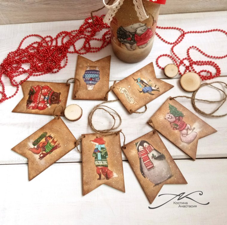 Винтажные новогодние гирлянды