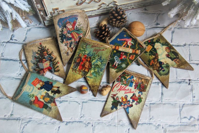 Новогодние флажки гирлянды