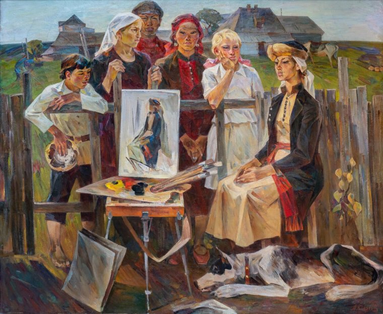 Картина «художник приехал» (1978) Кирчанов