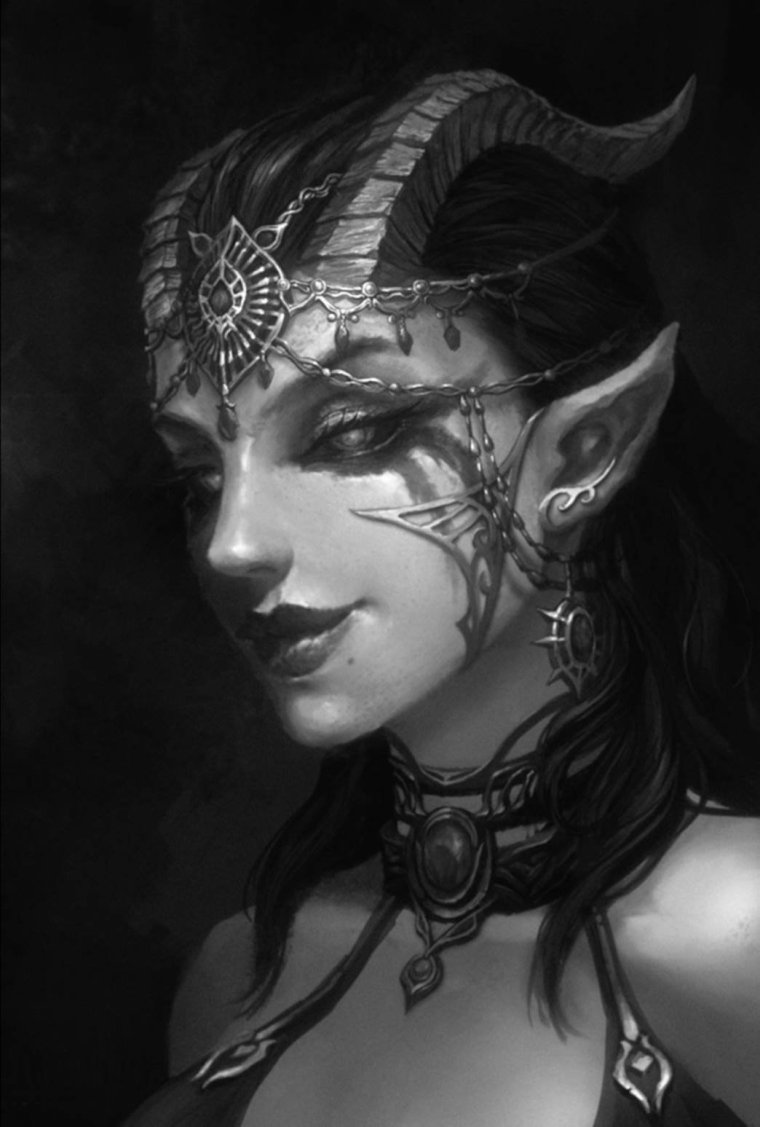 Тифлинг фэнтези арт