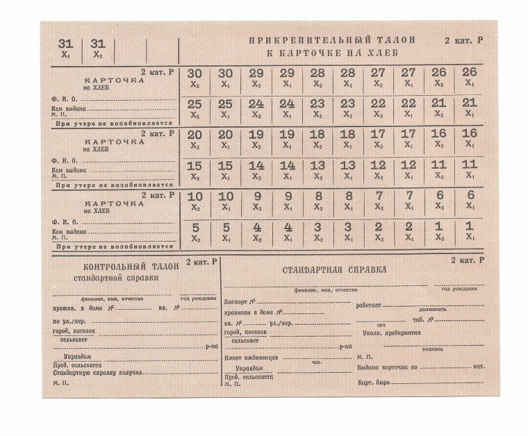 Талоны на хлеб СССР