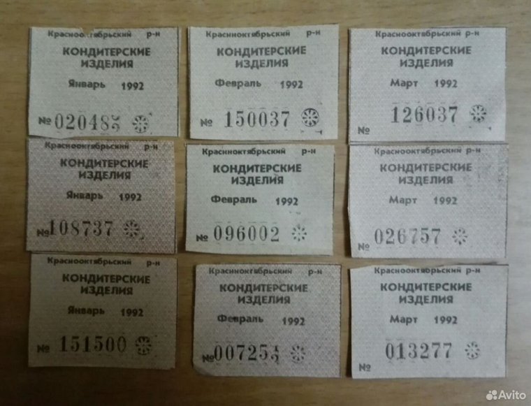 Талоны на товары в 80е