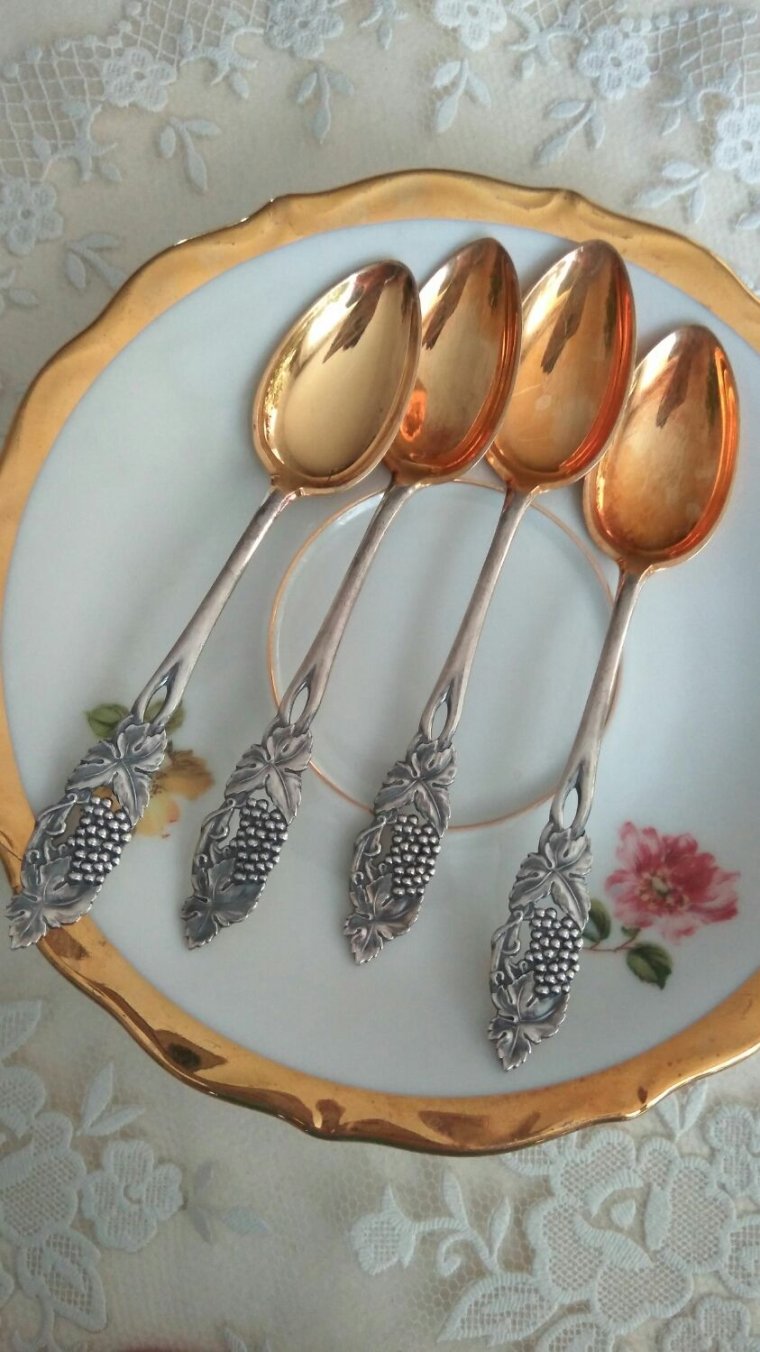 Мельхиоровые ложки Виноградная лоза РСФСР