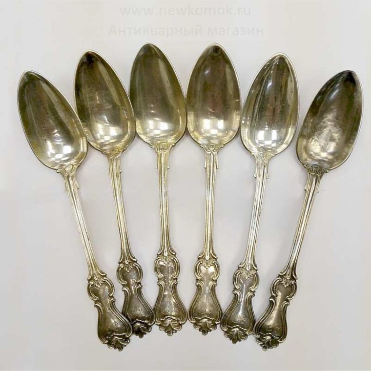 Набор столовых ложек серебро пробы 84