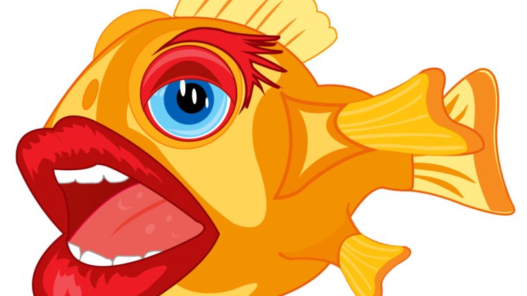 Золотая рыбка с губами