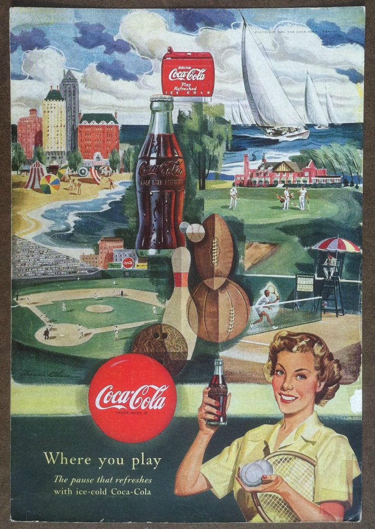 Рекламные ретро постеры Кока кола