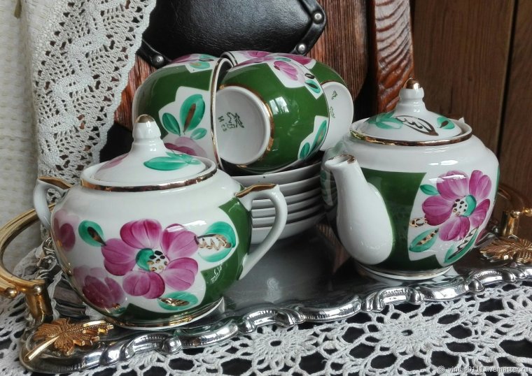 Вербилки фарфоровый завод чайный сервиз СССР