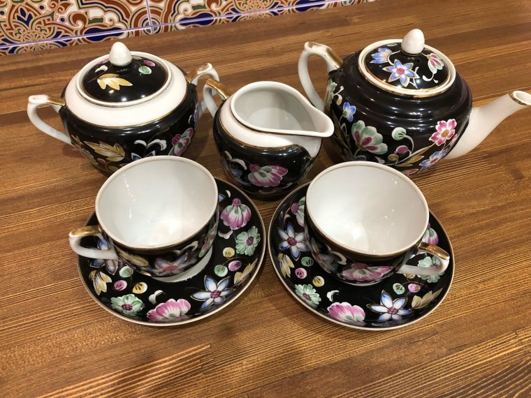 Дулевский чайный сервиз кобальт-60