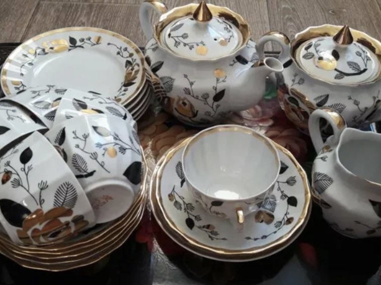 Чайный сервиз Золотая роза Вербилки