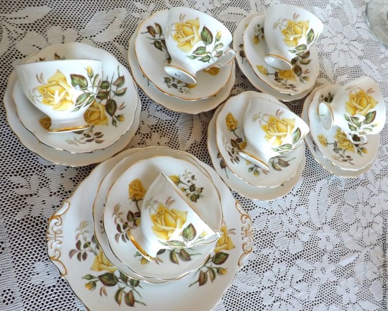 Сервиз Ильменау роза Золотая