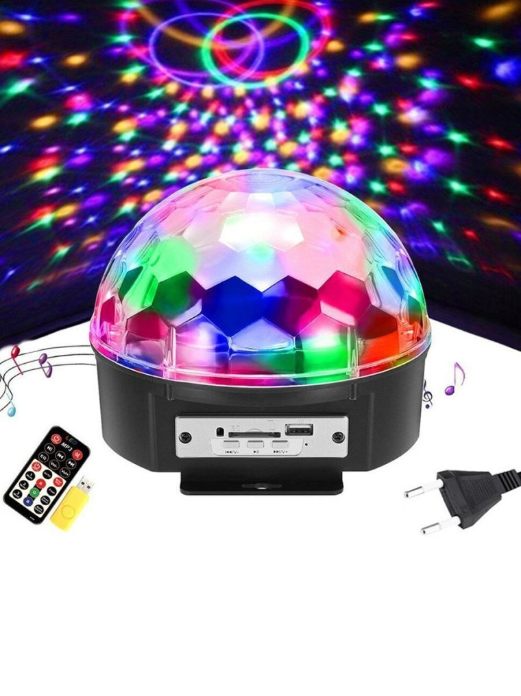Светодиодный музыкальный проектор "диско-шар"