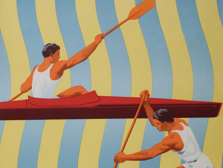 Советский плакат байдарки