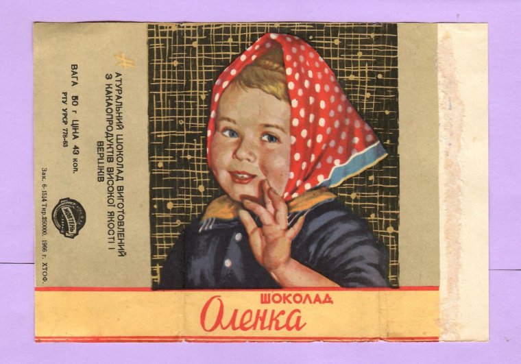 Шоколад Аленка фантик СССР
