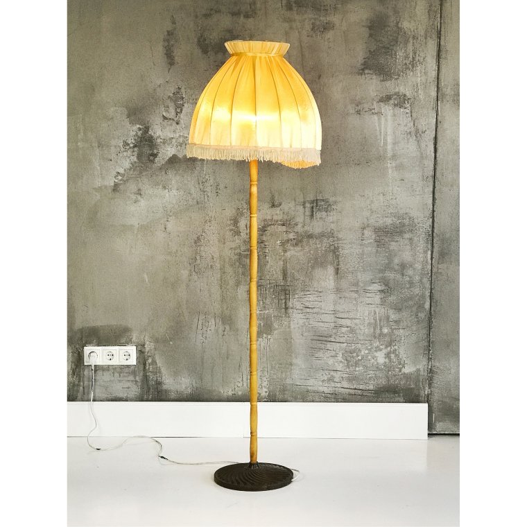 Торшер напольный желтый абажур