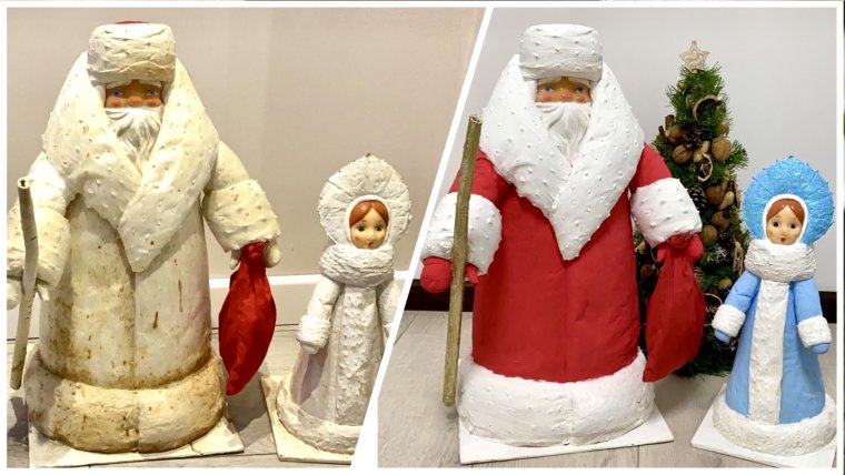 Отреставрированные дед Мороз и Снегурочка