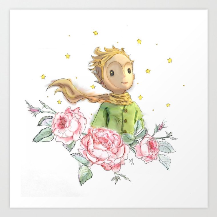 Маленький принц и роза арт