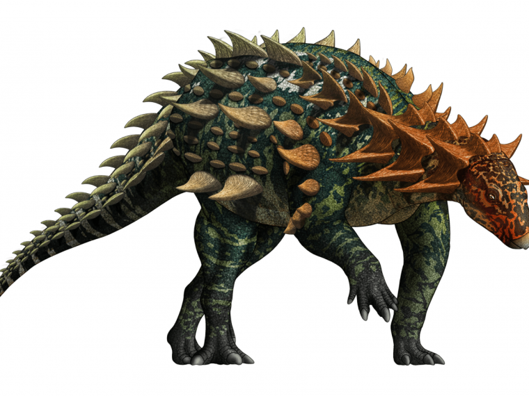 Голубой динозавр с броней