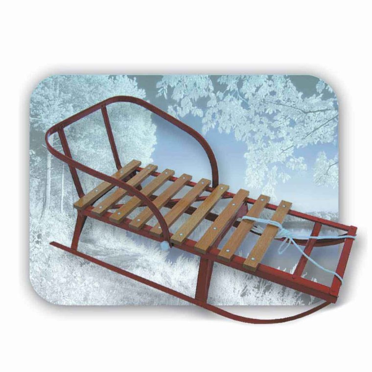 Санки на снегу