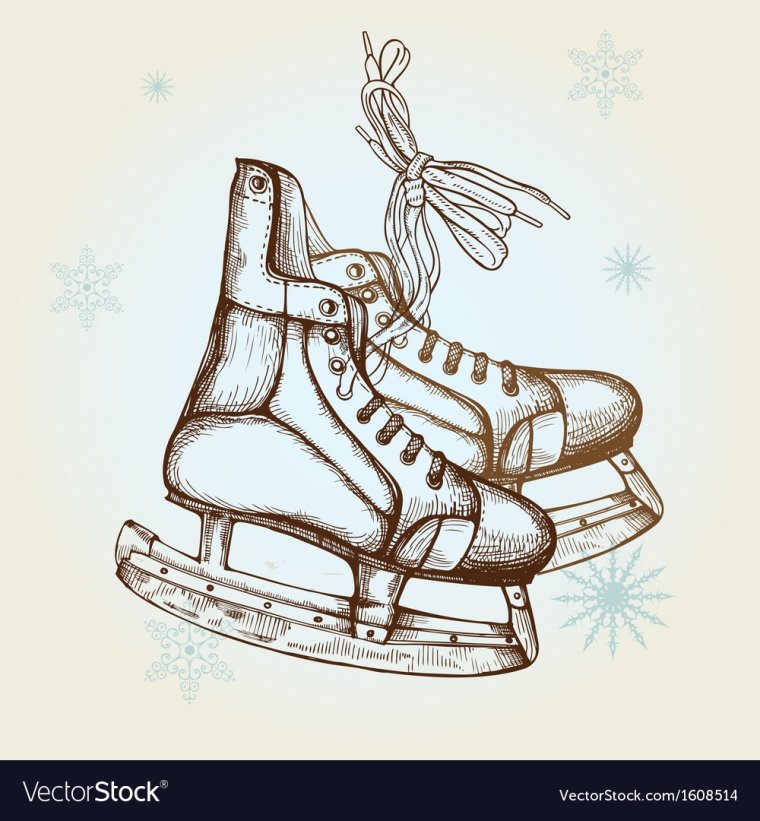 Эскиз тату коньки фигурные
