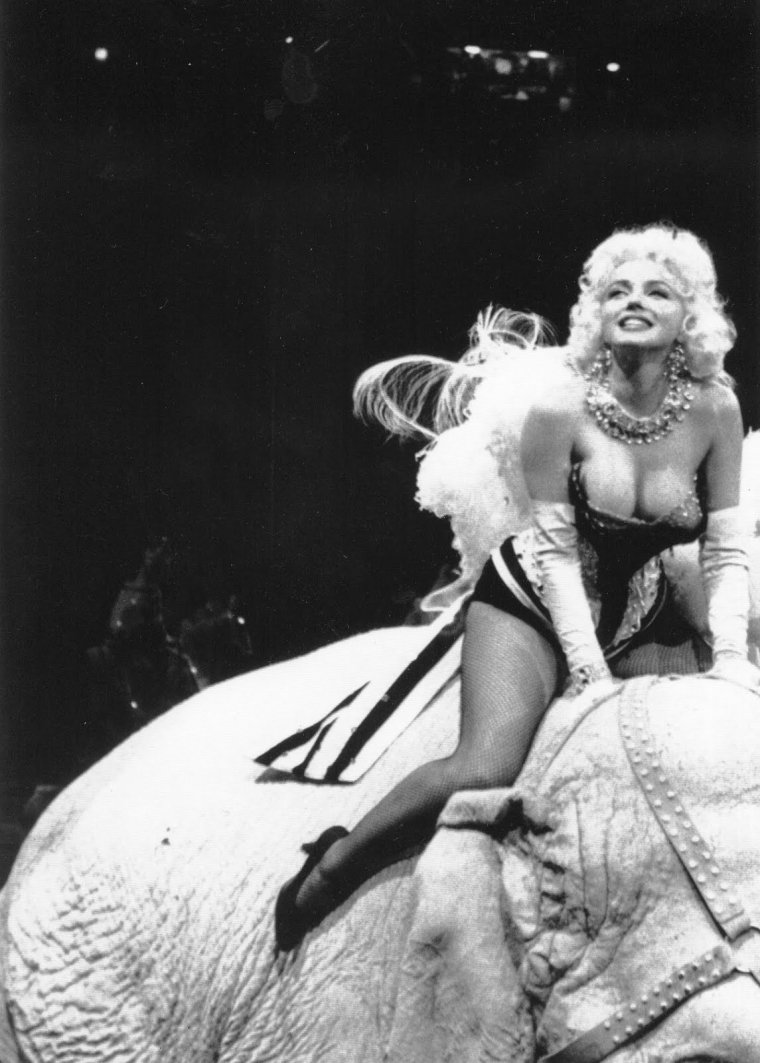 Мэрилин Монро на слоне 1955