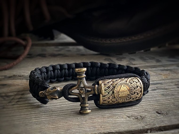 Ежка дракон из бронзы в паракордовый браслет