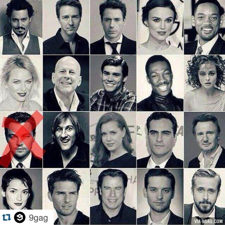Коллаж из голливудских актёров