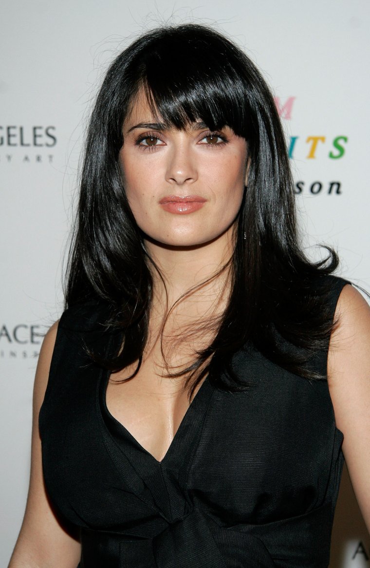 Сальма Хайек с челкой