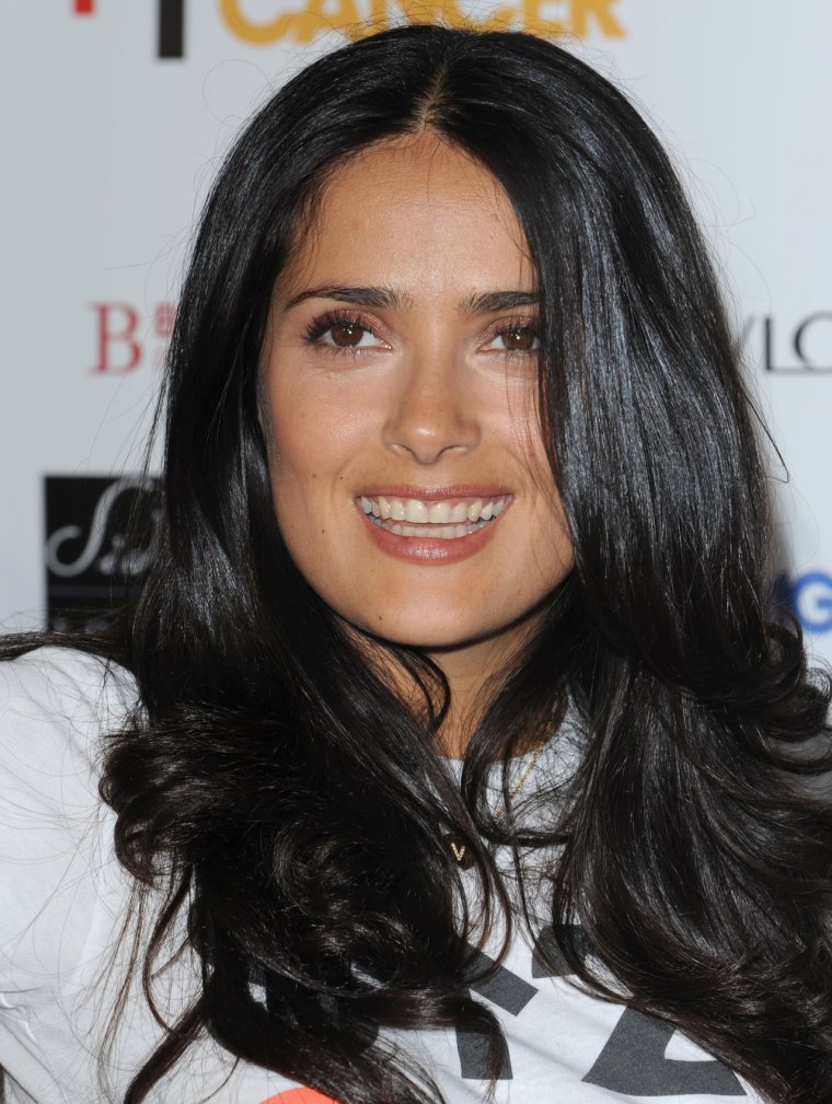 Сальма Хайек с длинными волосами